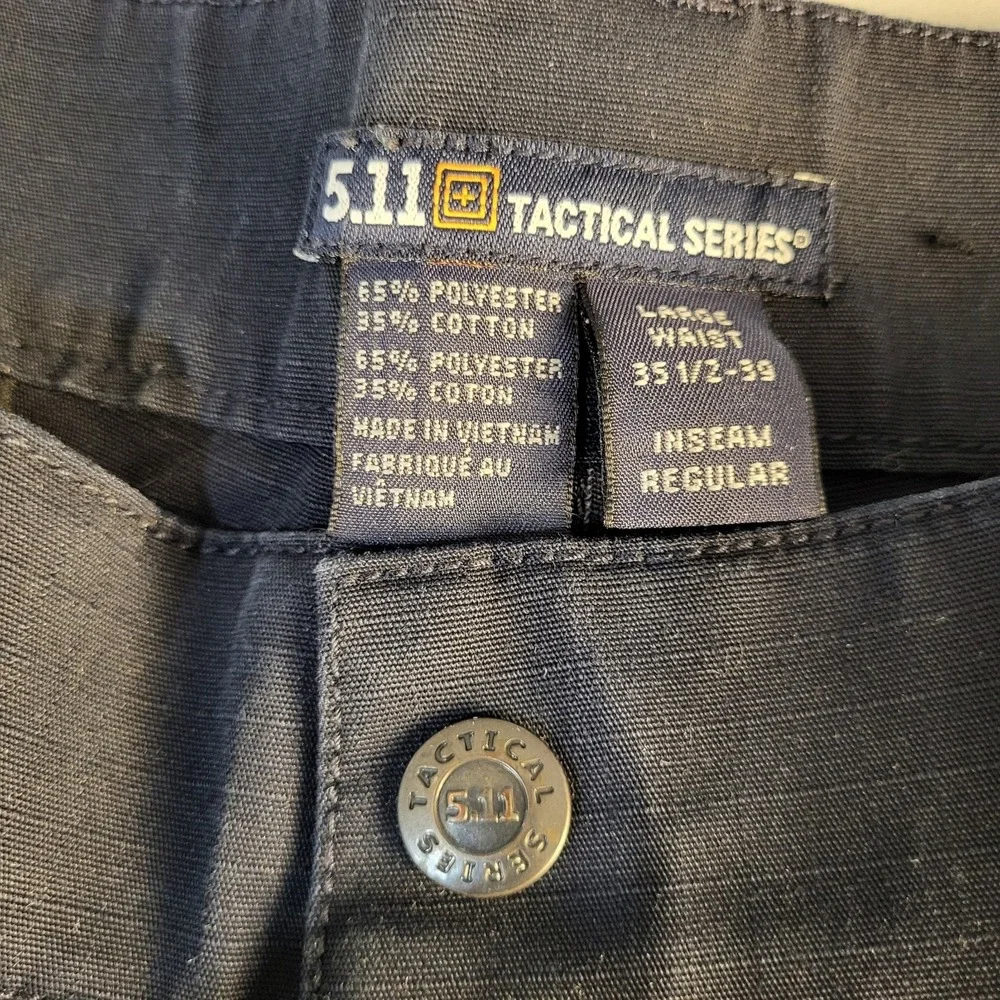 5.11 Men's 35.5-39x31 Tactical Series Cargo Pants Navy Reinforced Knees/Bottom